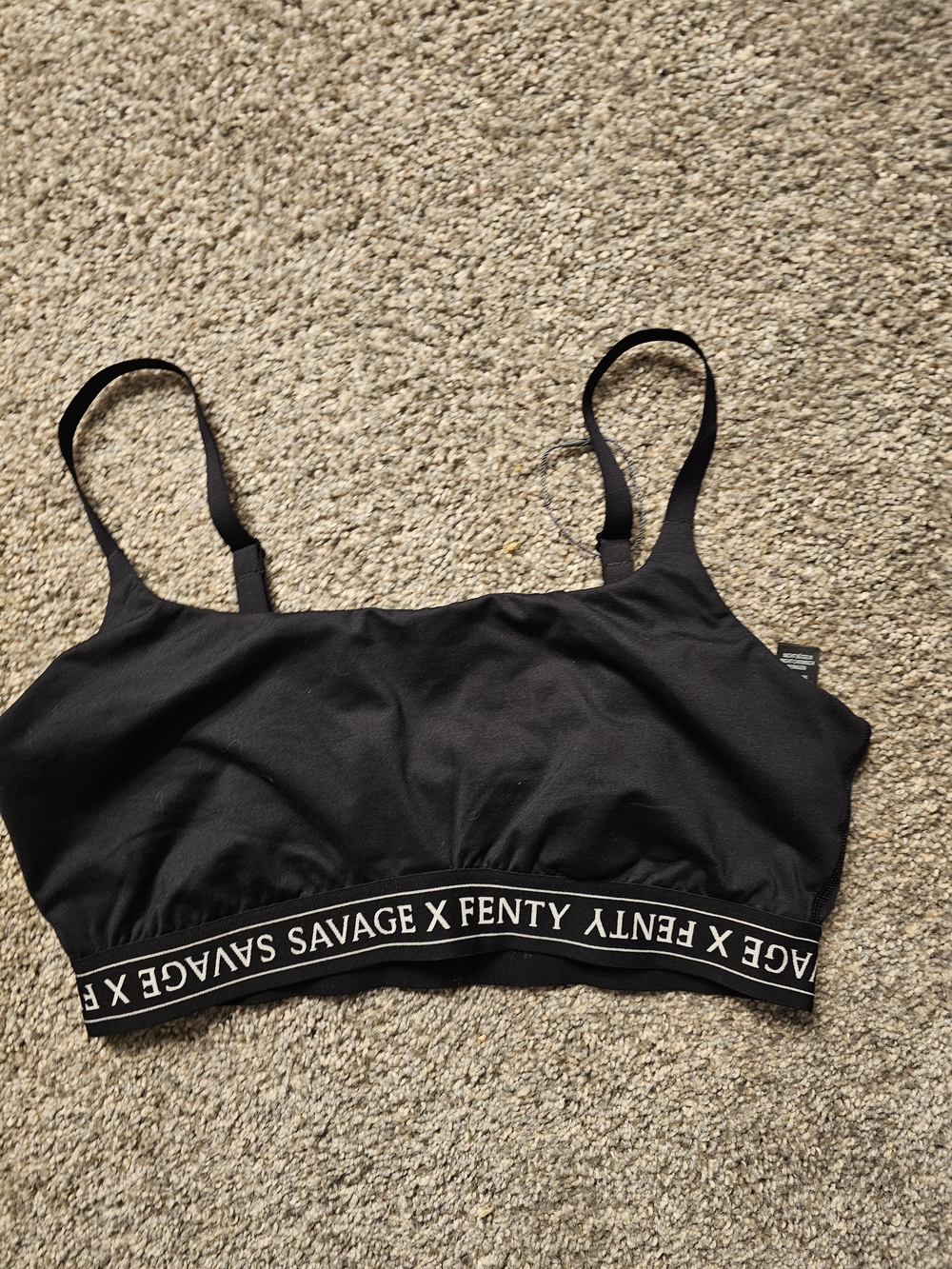 Savage X Fenty Black Logo Band Bralette